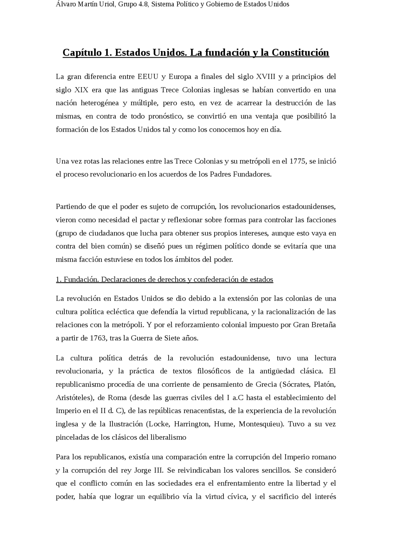 Sistema Político y Gobierno de Estados Unidos - Apuntes de Ciencia de ...