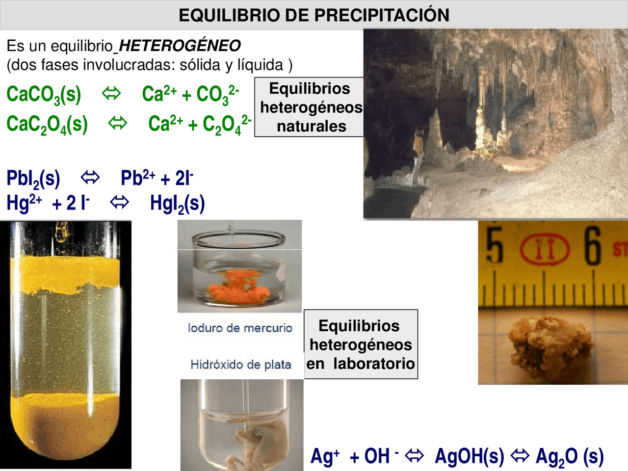 Equilibrio precipitación - Apuntes de Química - Docsity