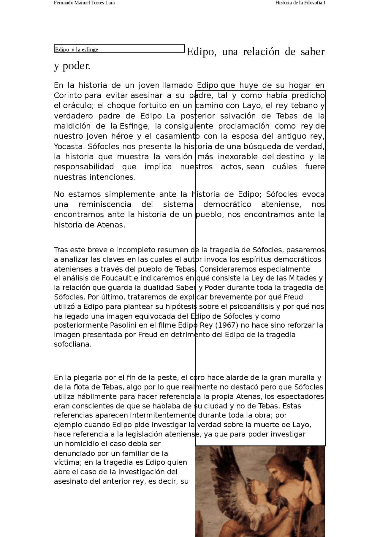 Comentario Edipo Rey Apuntes De Historia De La Filosofia Docsity