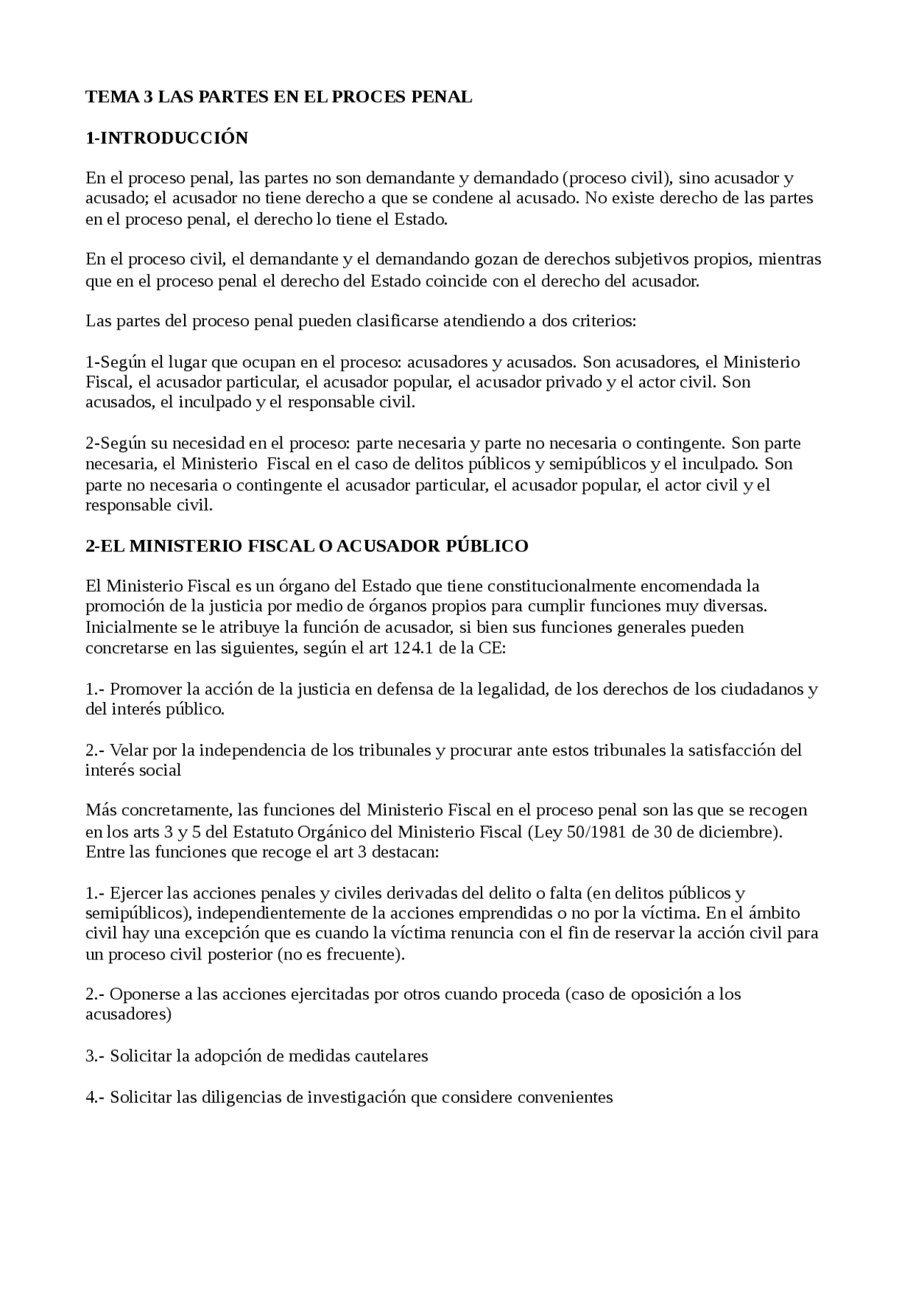 TEMA 3 LAS PARTES EN EL PROCES PENAL - Apuntes de Derecho Procesal ...