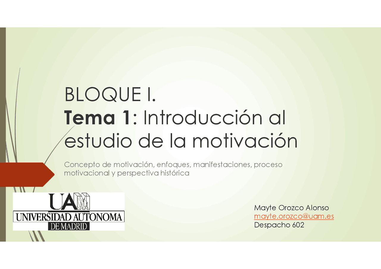 Tema 1 Motivacion y emocion - Apuntes de Psicología - Docsity
