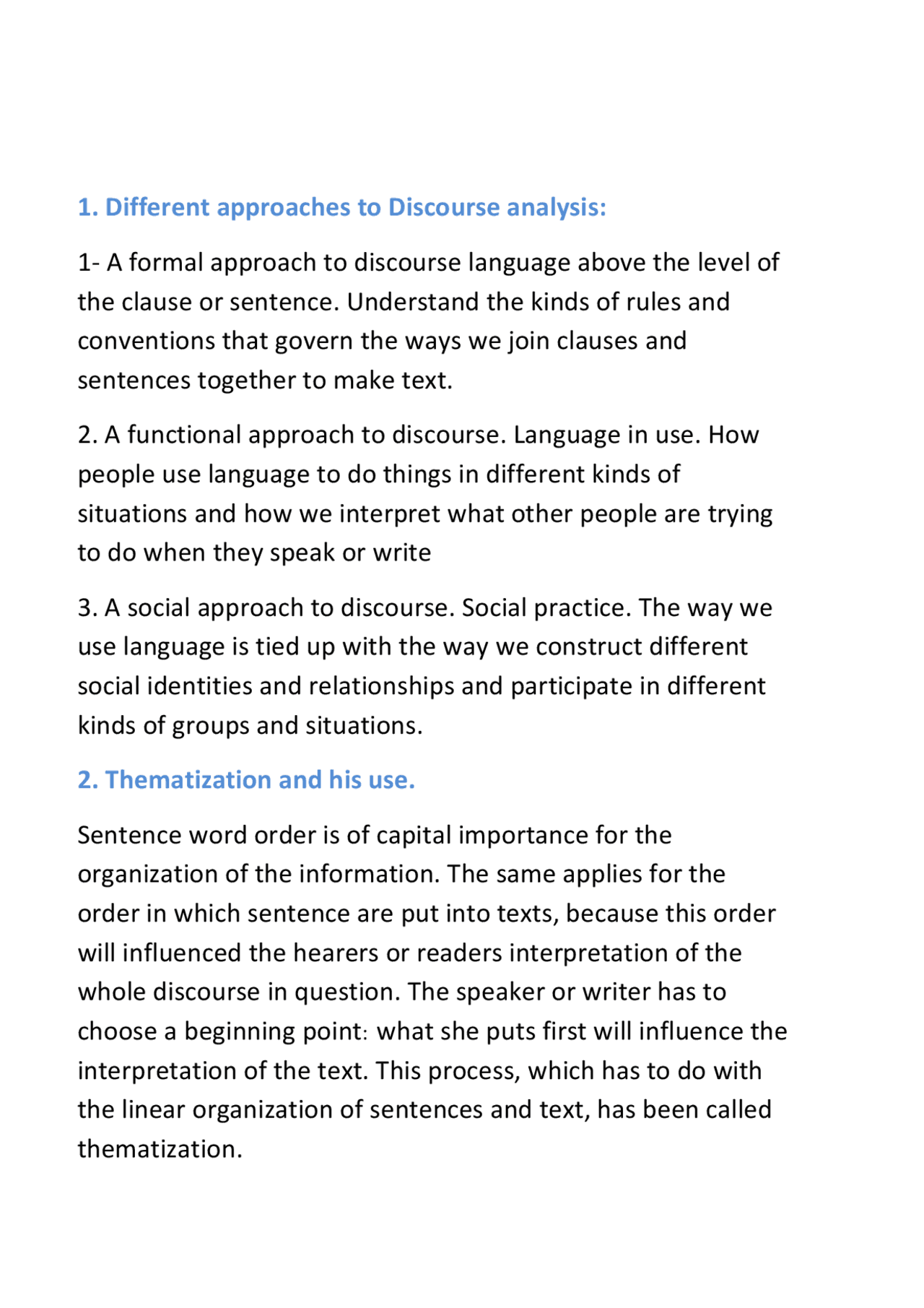 Discourse Analysis Using Formal Approach Template Different approaches to Discourse analysis - Apuntes de Idioma Inglés ...