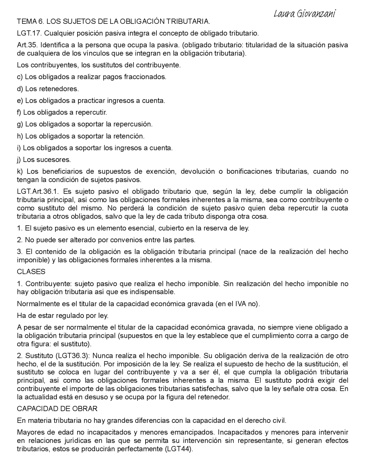 Sujetos de la obligación tributaria y responsables fiscales - Prof ...