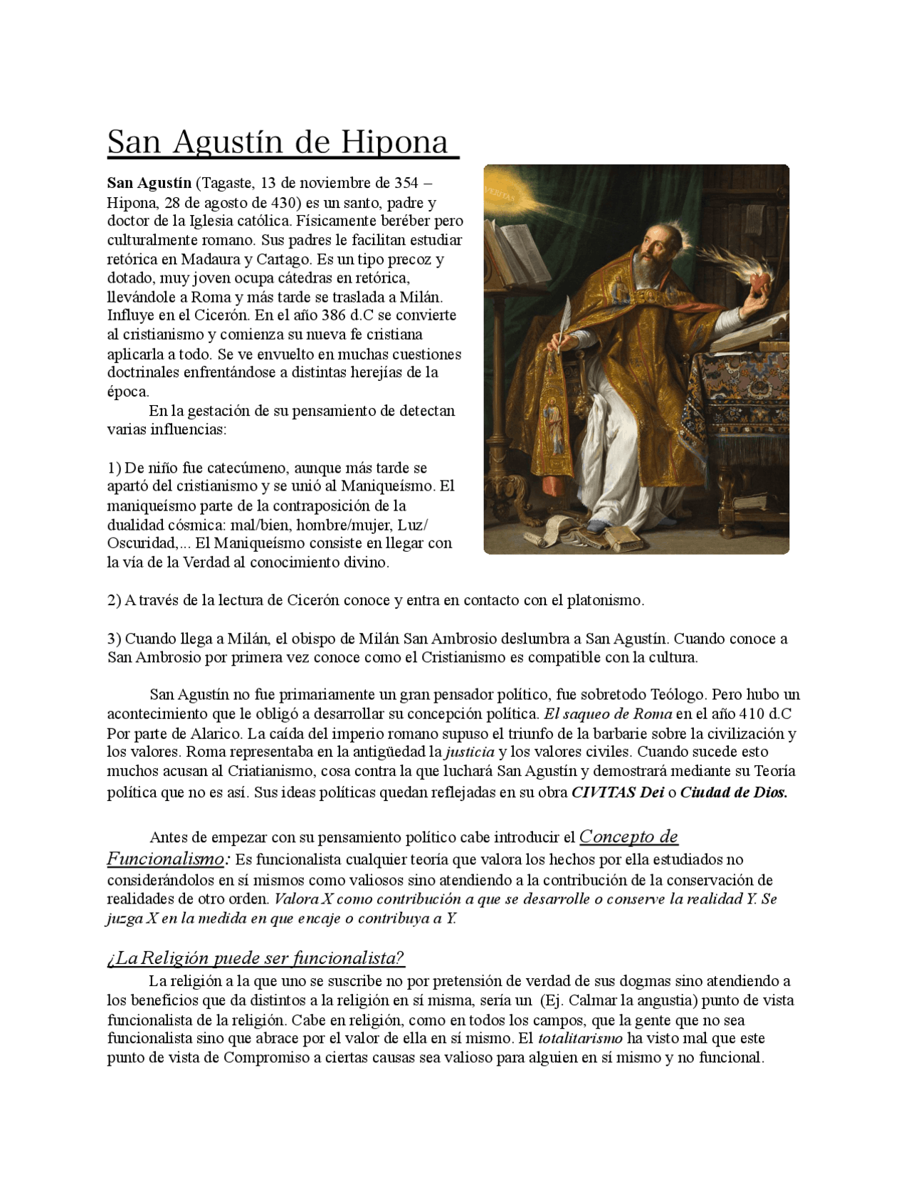 San Agustin Apuntes De Filosofia Politica Docsity