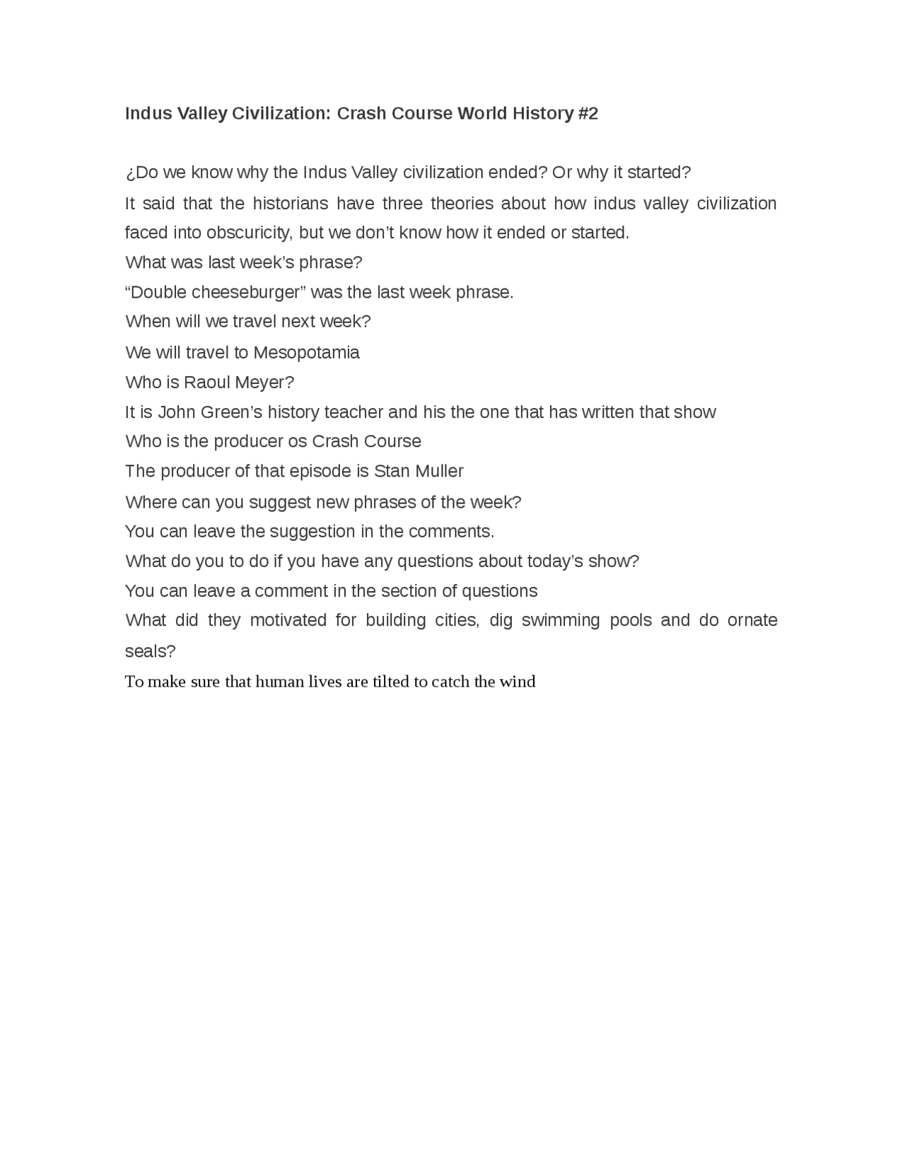 Indus Valley Civilization Crash Course World History Apuntes de