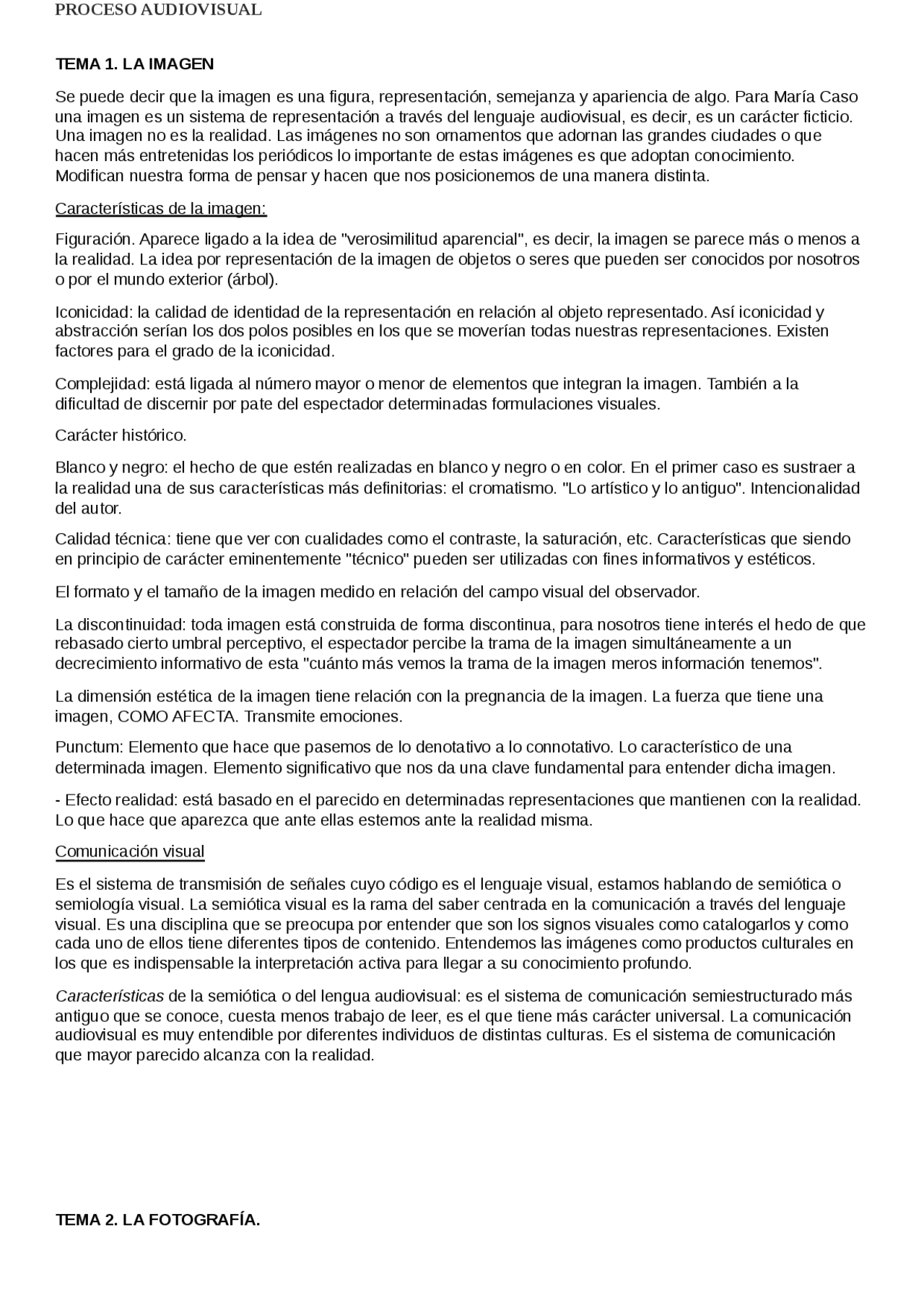 PROCESO AUDIOVISUAL 1 - Apuntes de Comunicación Audiovisual - Docsity