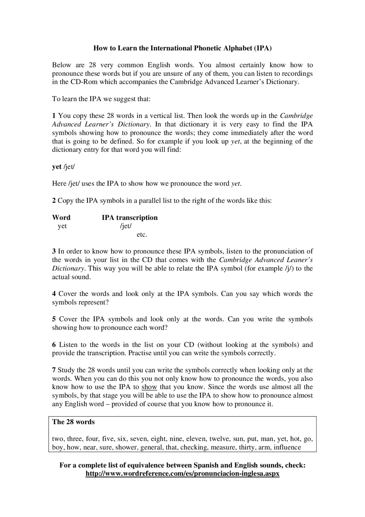 How to learn IPA - Apuntes de Idioma Inglés - Docsity