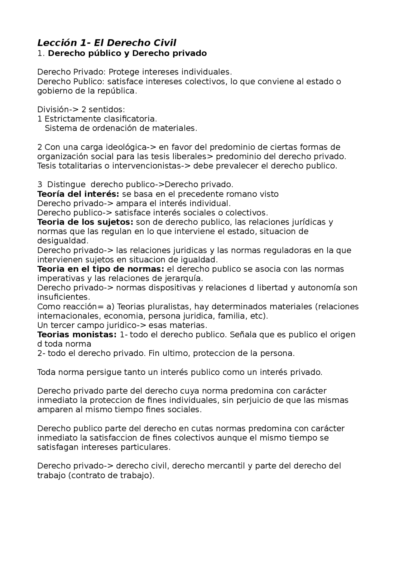 Derecho civil temas 1 y 2 - Apuntes de Derecho Civil - Docsity