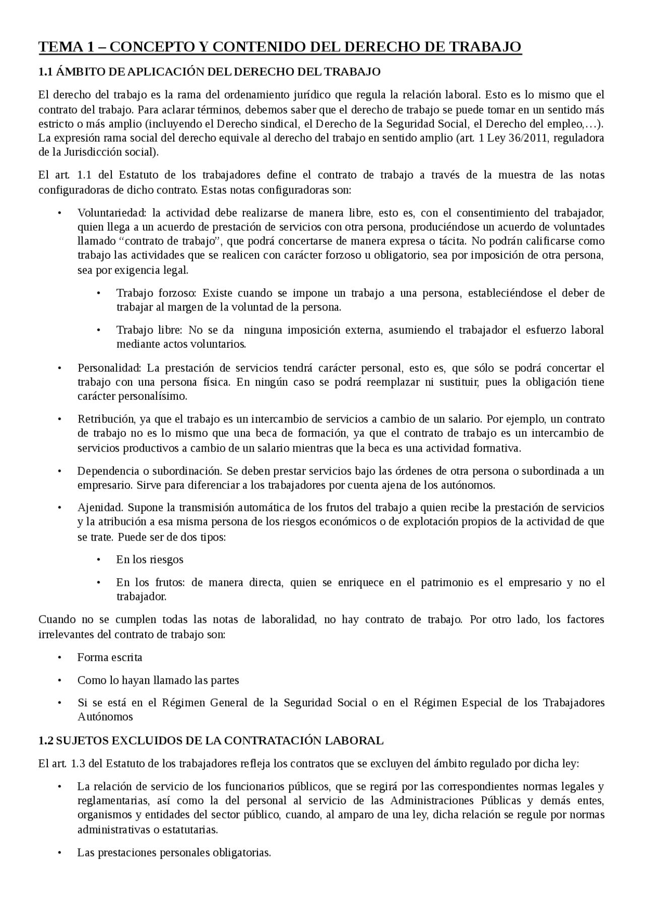 Derecho del trabajo y la seguridad social I - Apuntes de Derecho ...