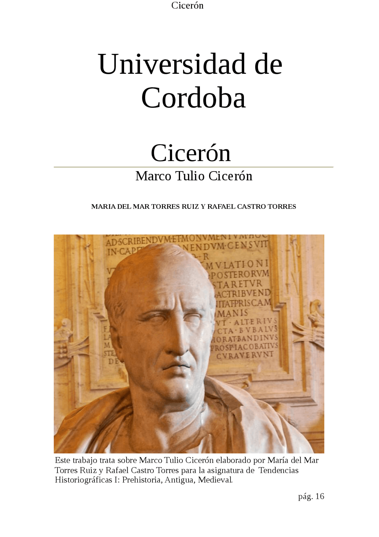 Trabajo Sobre Ciceron Guias Proyectos Investigaciones De Historia Docsity
