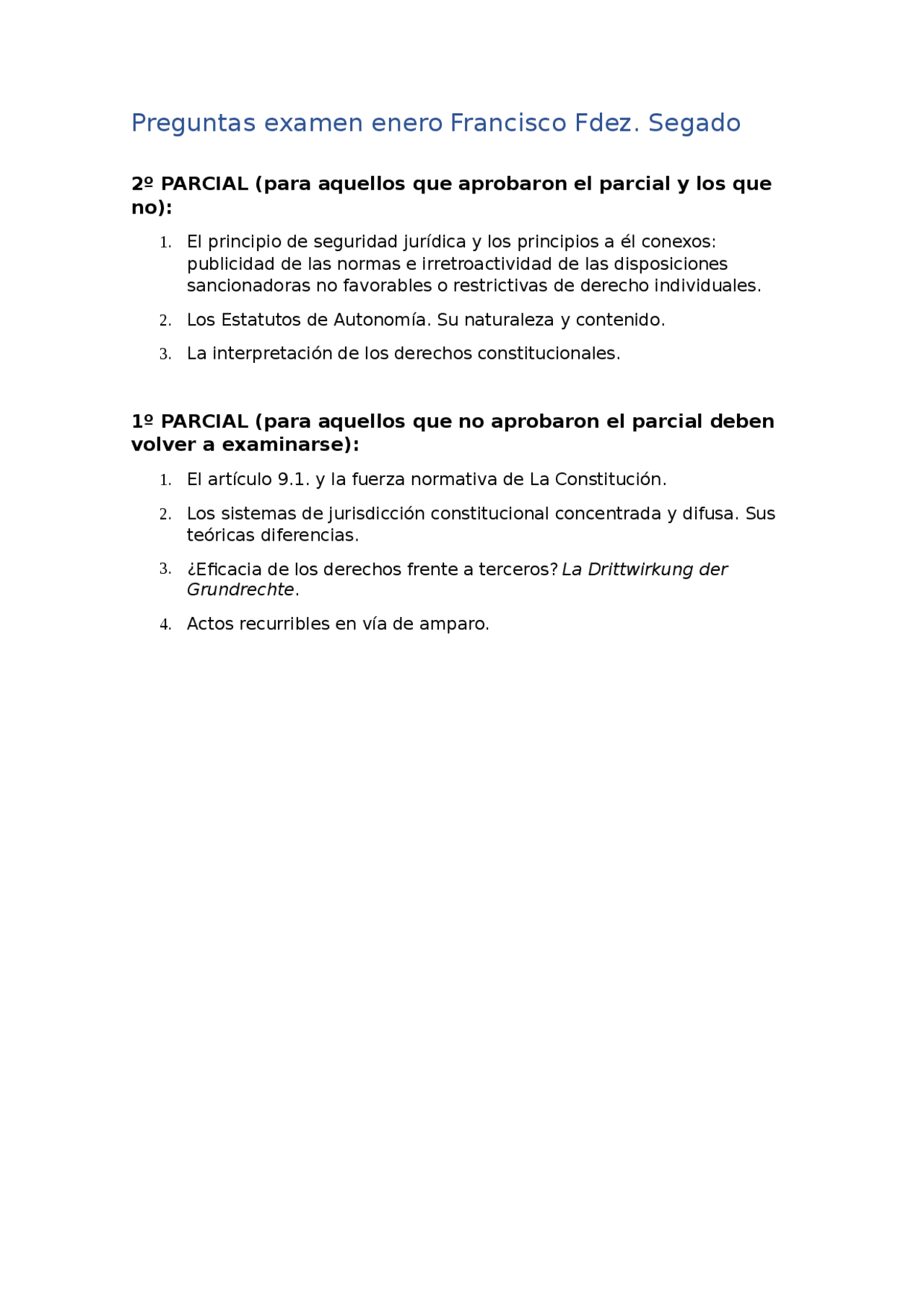 EXAMEN ENERO CONSTITUCIONAL I - Exámenes de Derecho Constitucional ...