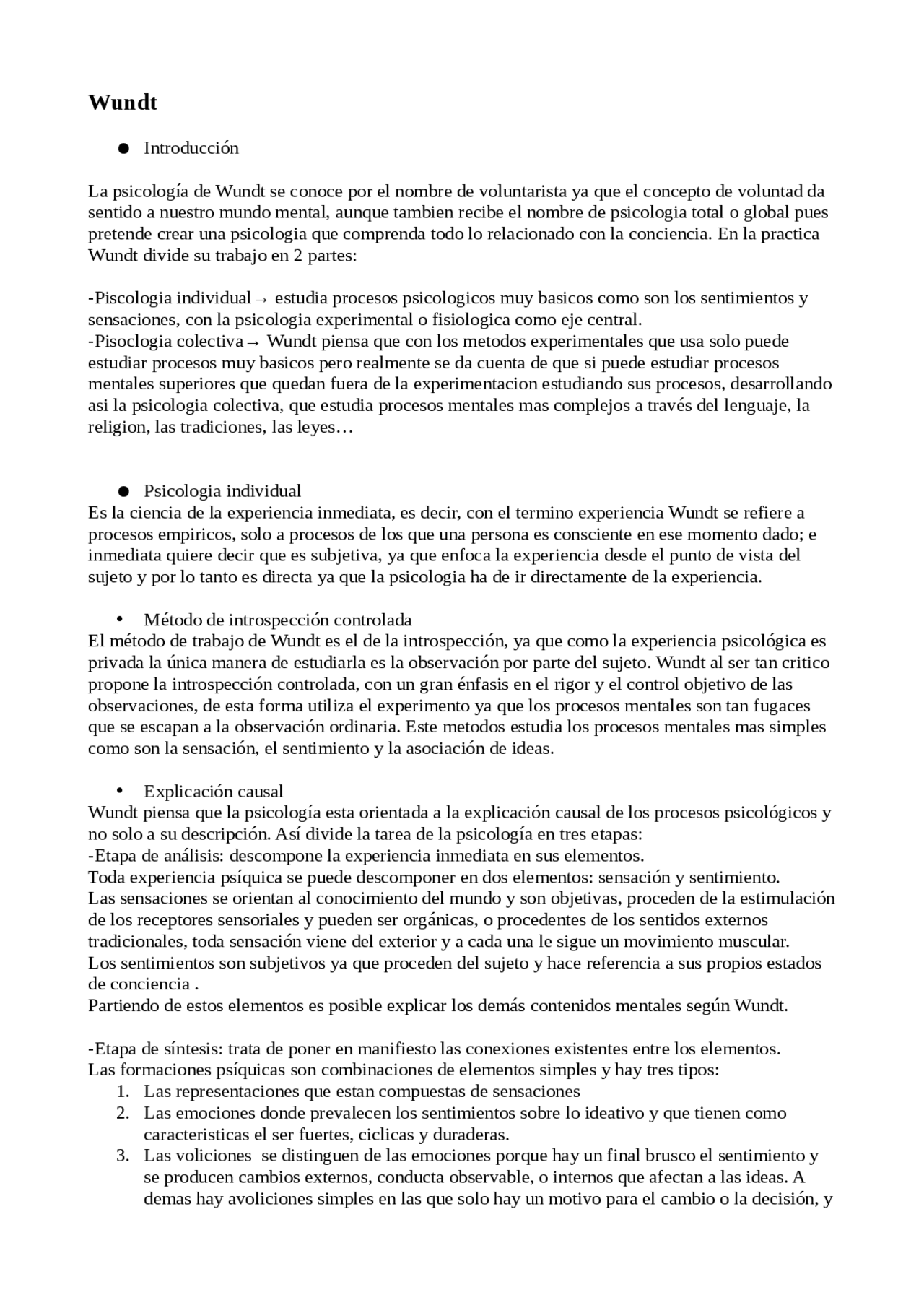 Resumen Wundt Resumenes De Psicologia Docsity