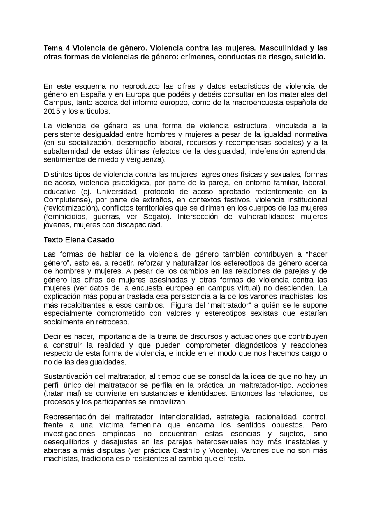 Apuntes sobre violencia de genero. sociol - Apuntes de Sociología - Docsity