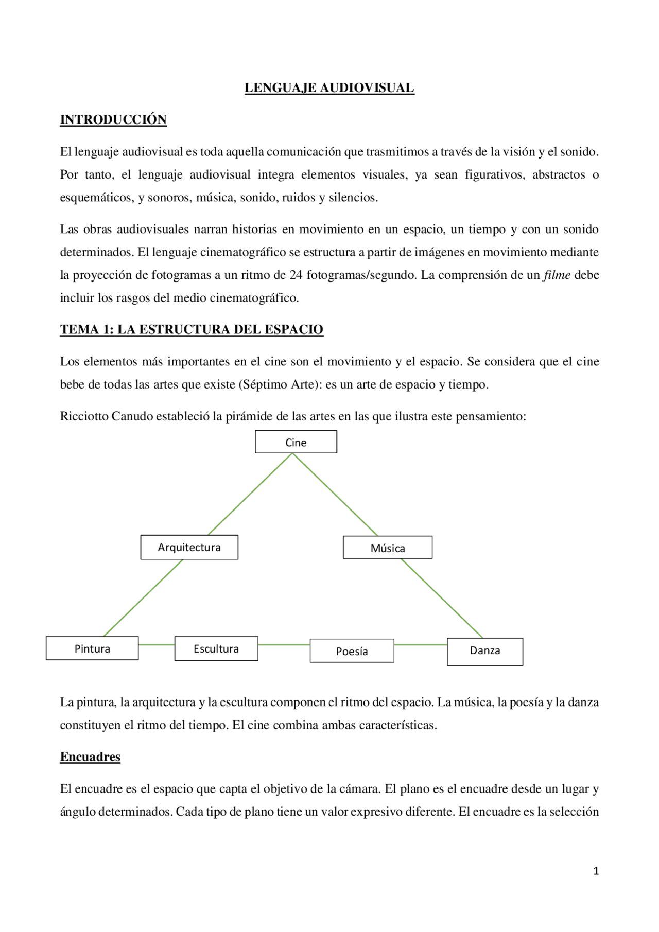 Lenguaje audiovisual apuntes - Apuntes de Periodismo - Docsity