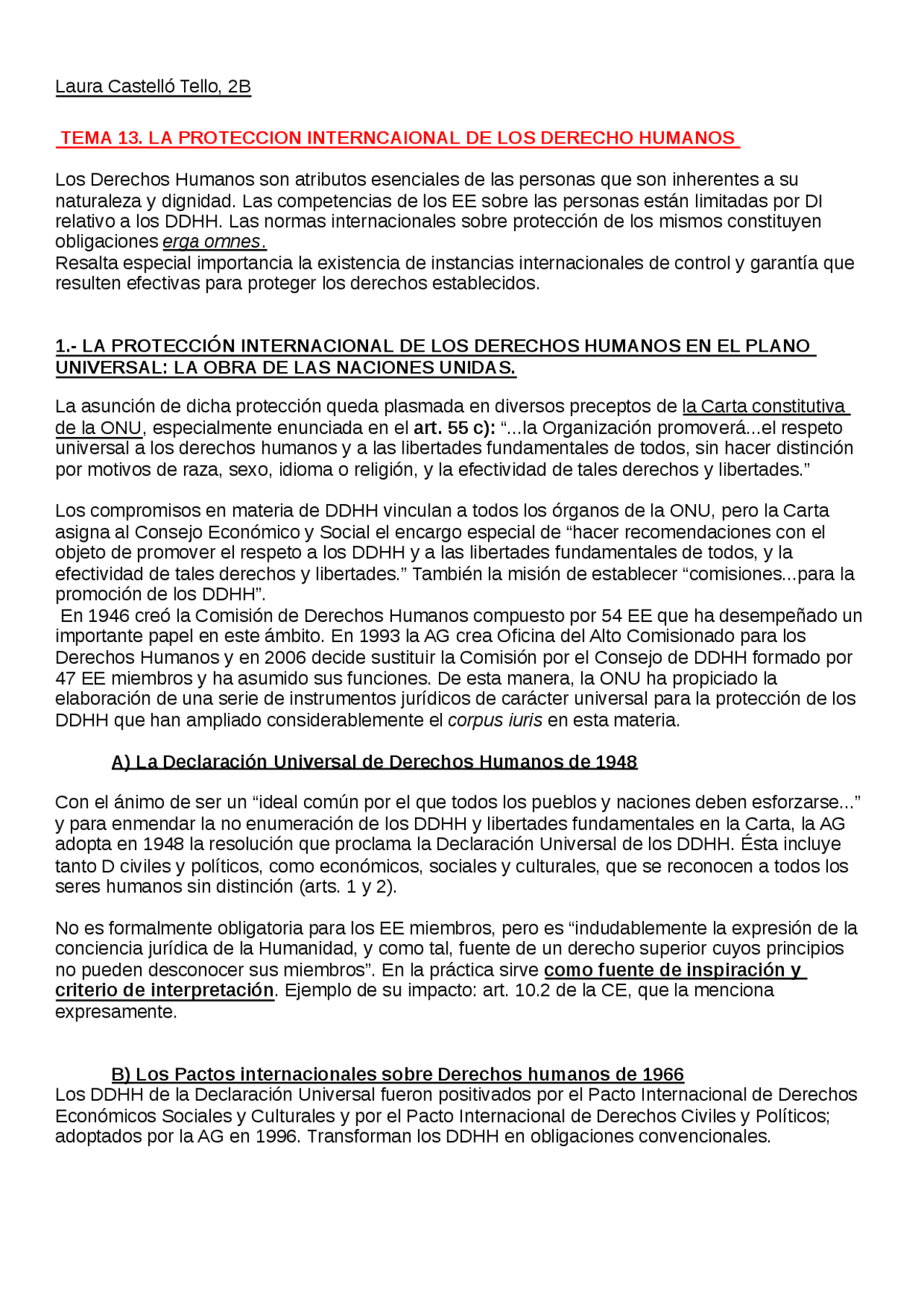La protección internacional de los derechos humanos - Apuntes de ...
