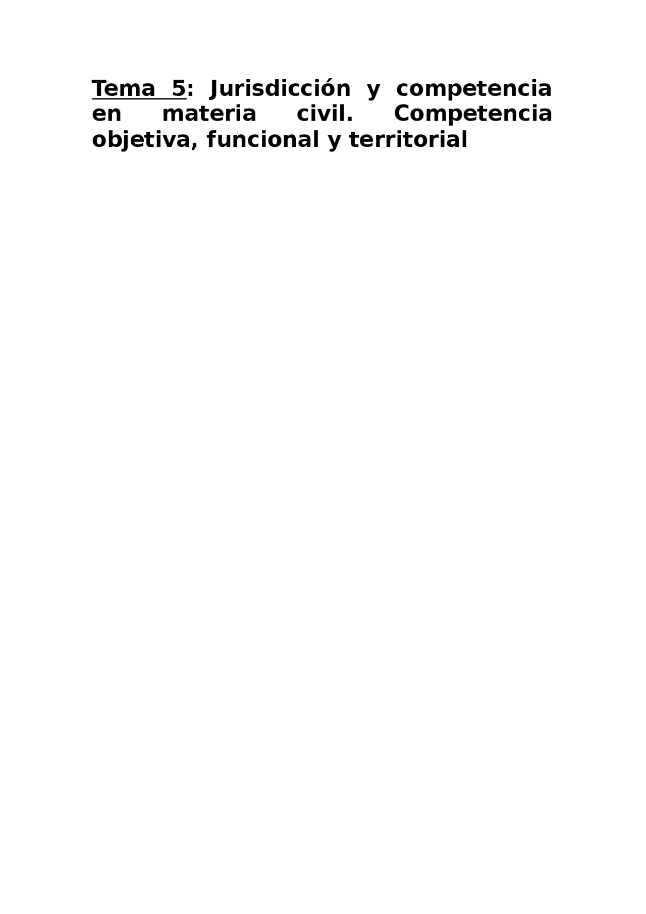 Tema 5: Jurisdicción y competencia en materia civil. Competencia ...
