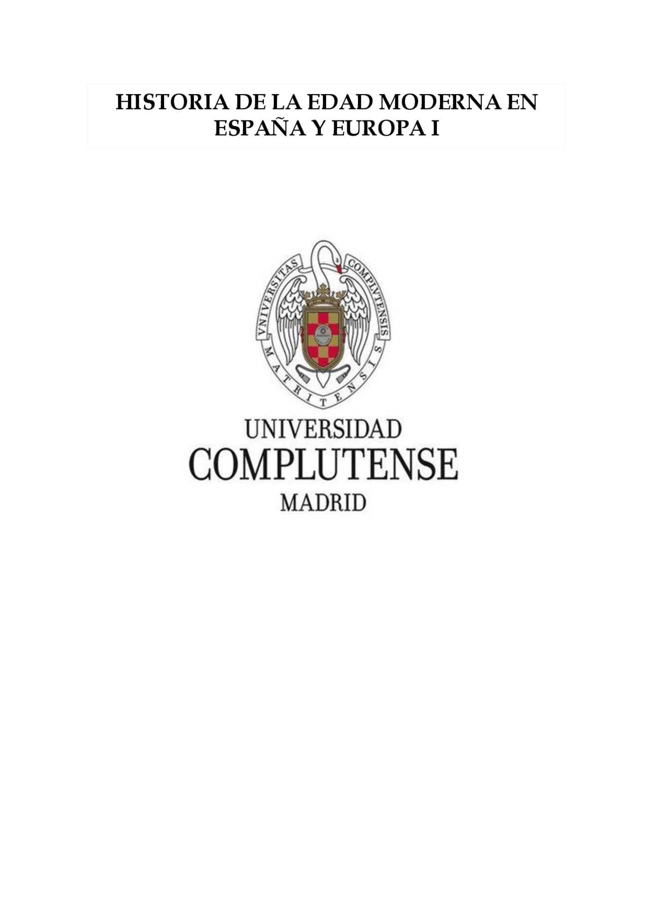 Historia Moderna de España y Europa I - Ejercicios de Historia Moderna ...