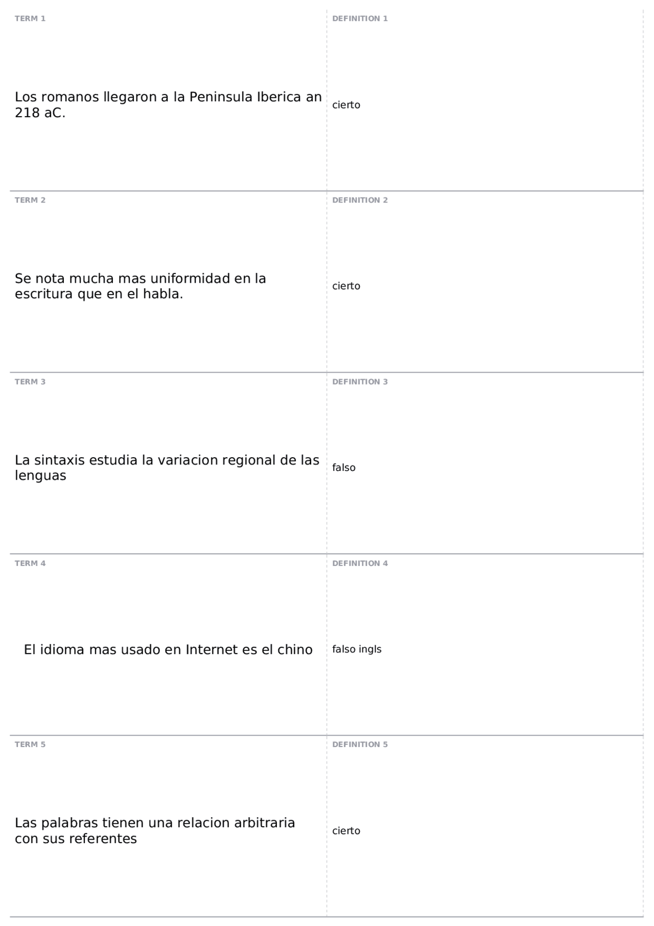 Final Flashcards | Span 330 - Introduction to Spanish Linguistics - Docsity