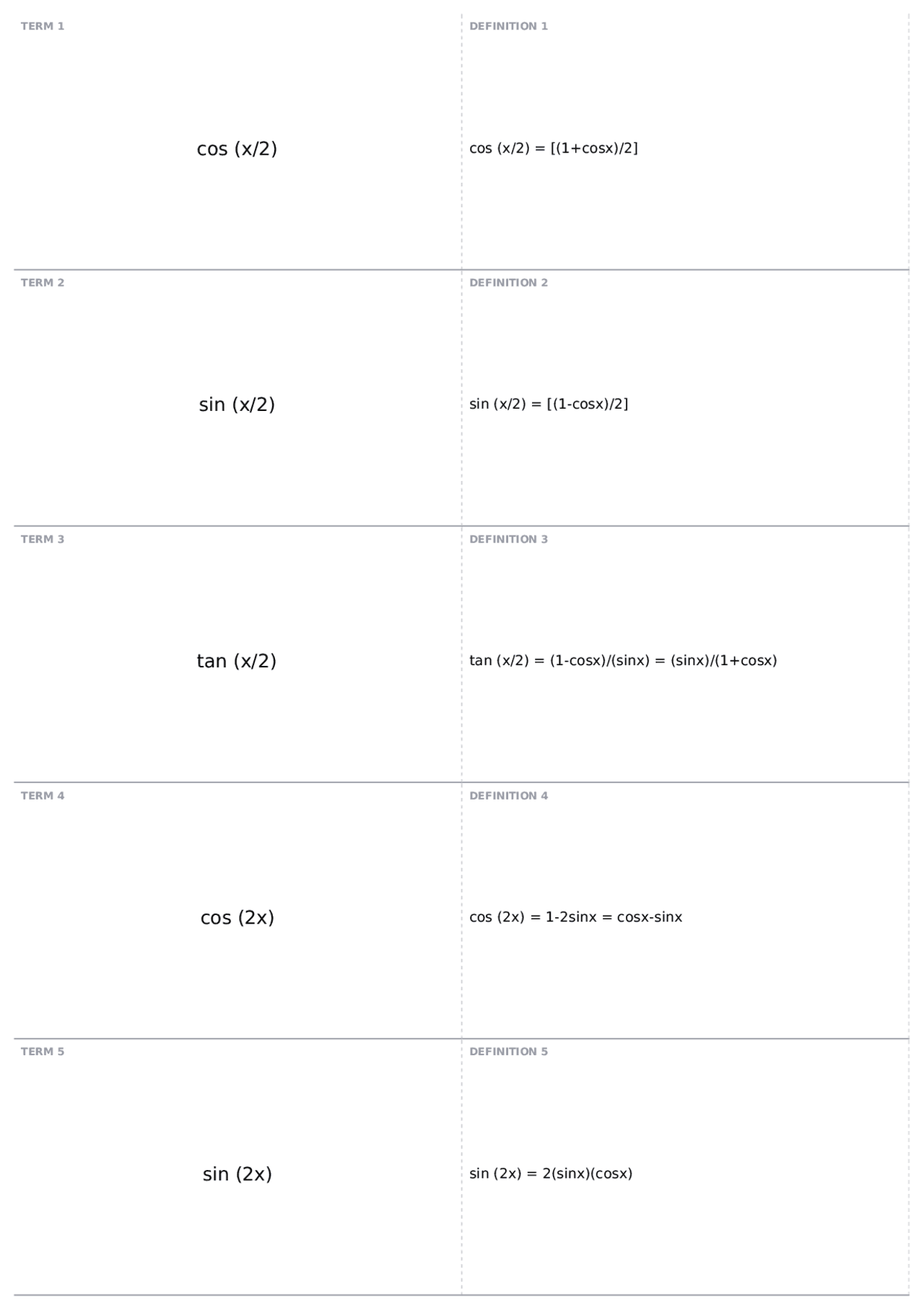 Trigonometry Stuff Math 171 Calculus With Algebra And Trigonometry I Docsity