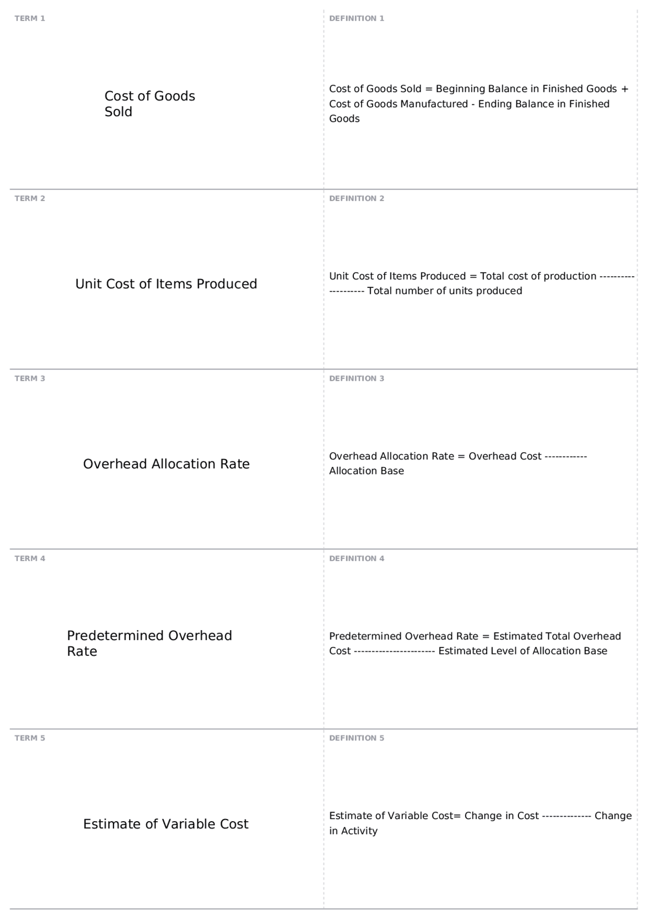 Quiz 1 Equation Flashcards | ACCT 2102 - Accounting II - Docsity