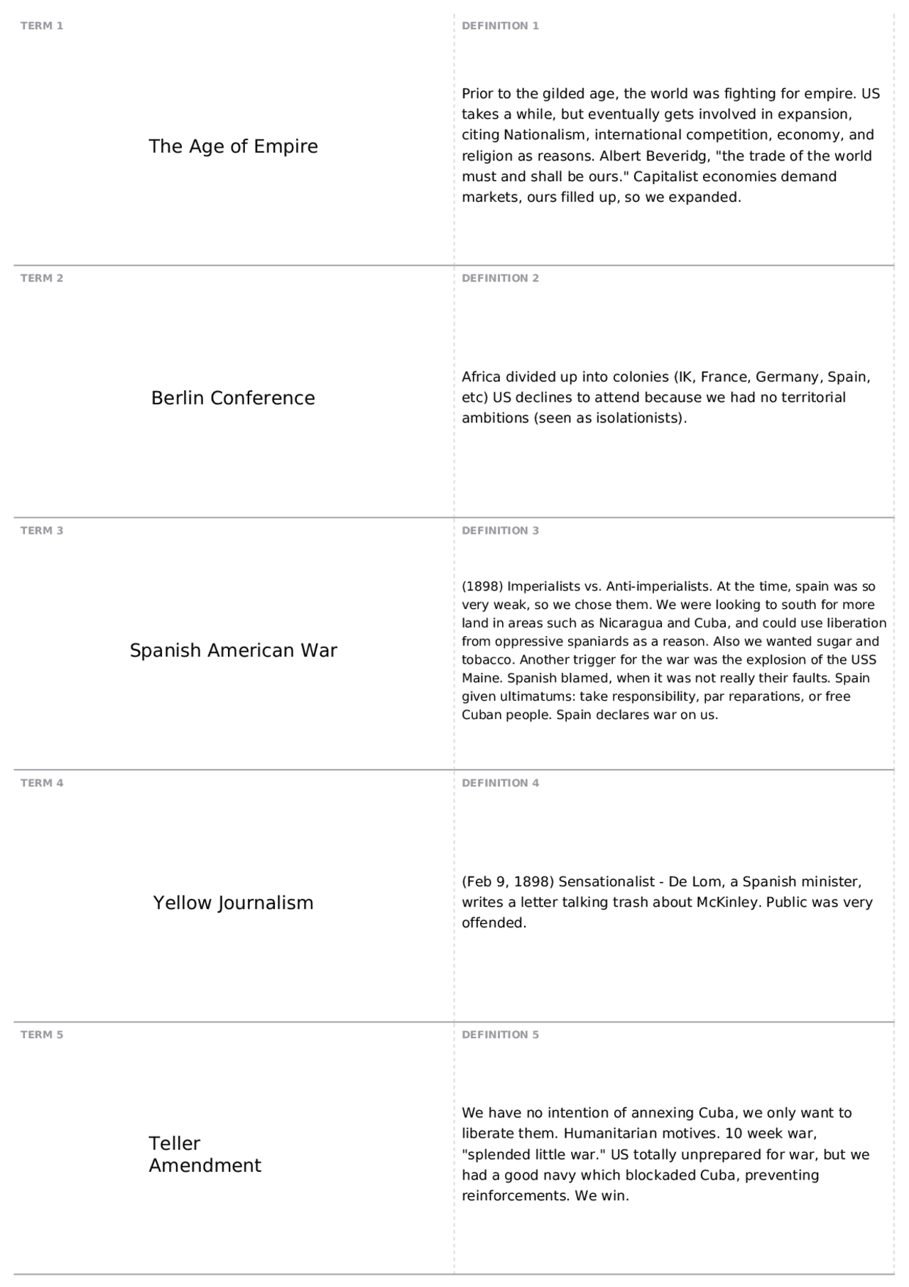 Exam 2 Flashcards | HIST 157 - HIST U S SINC 1865 - Docsity