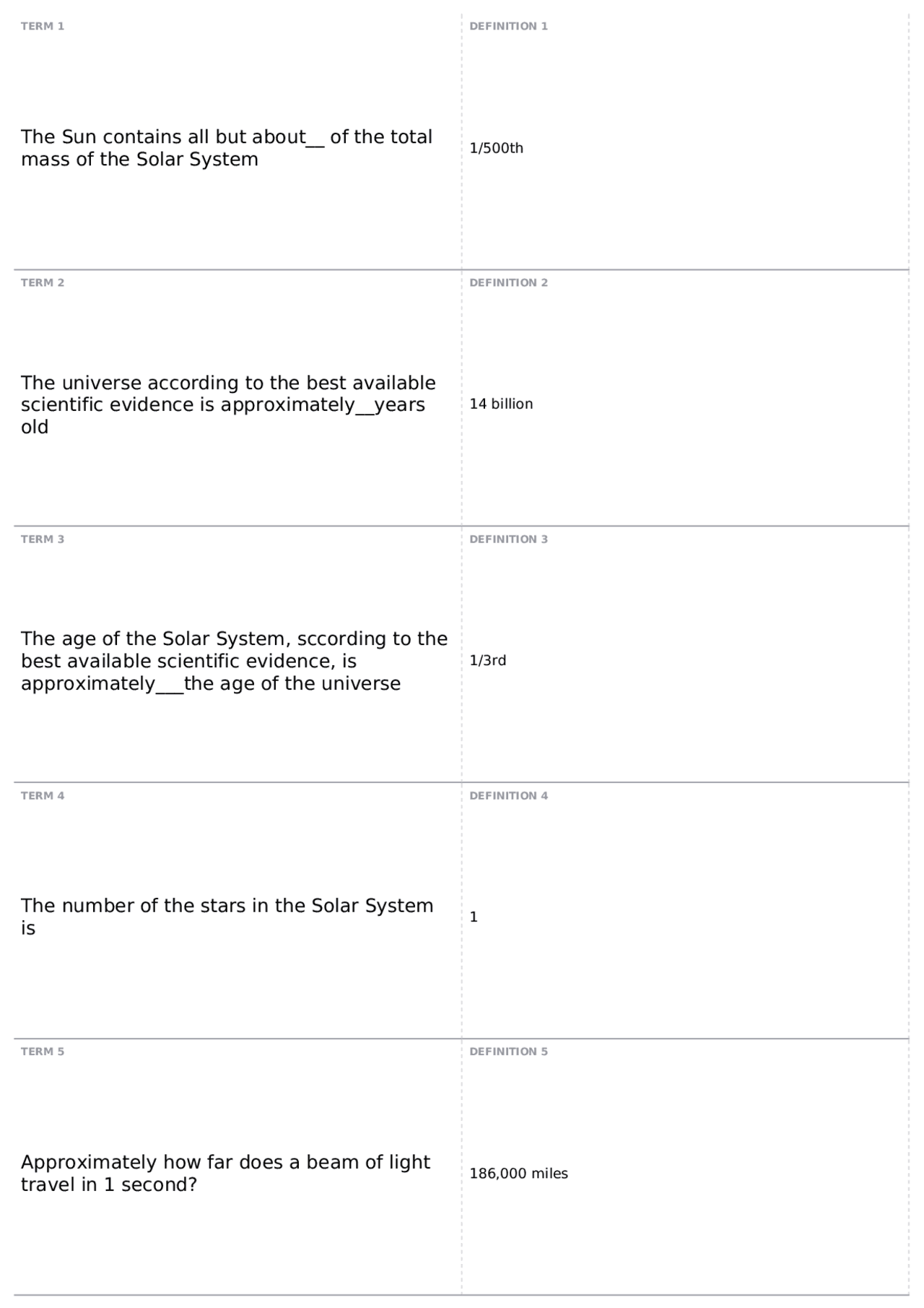 Exam 1 | AST 192 - STARS, GALAXIES AND THE UNIVERSE | Quizzes Astronomy ...