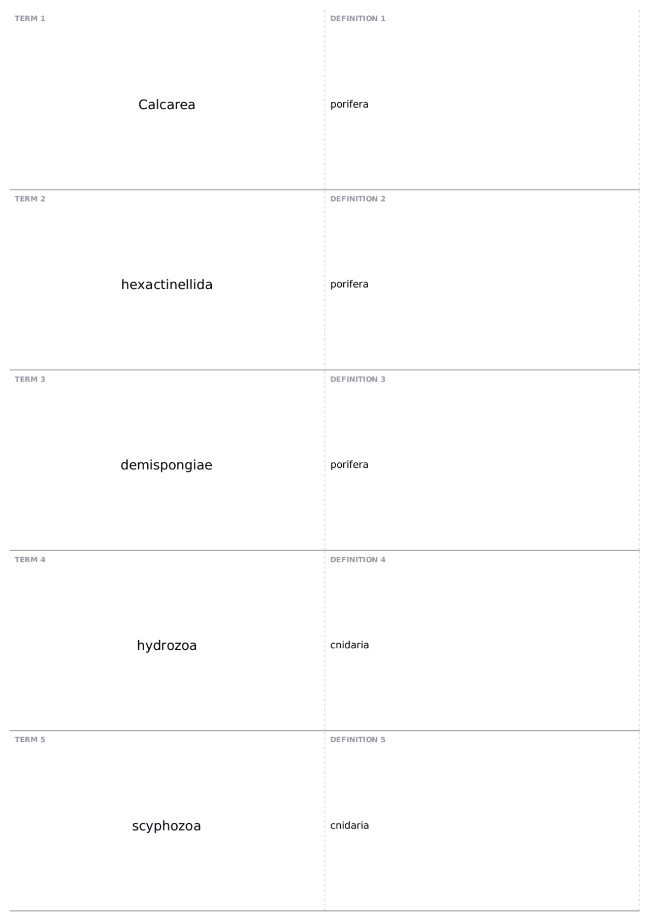 Phylums and classes | BIOL - Zoology - Docsity