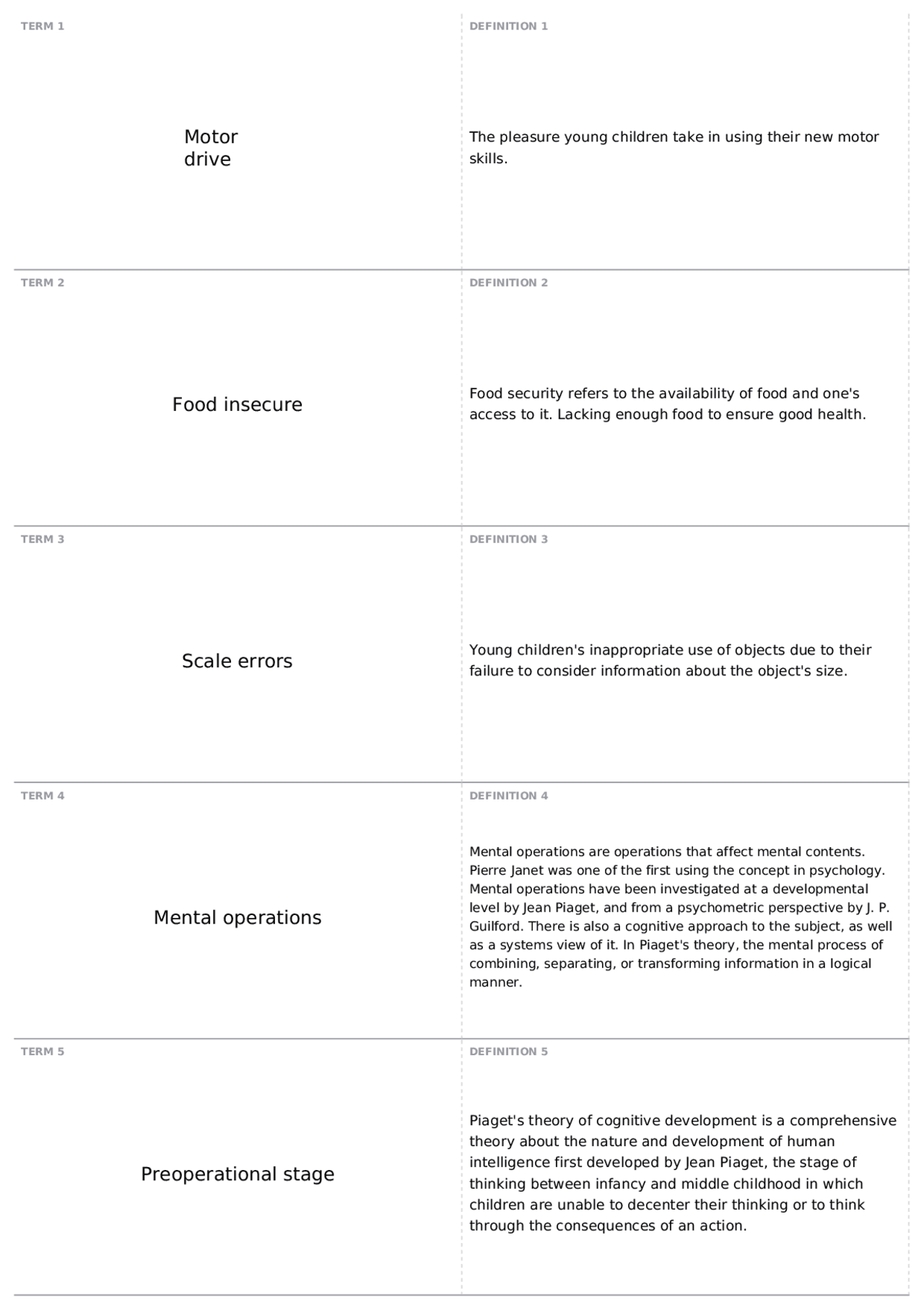 mental operations piaget