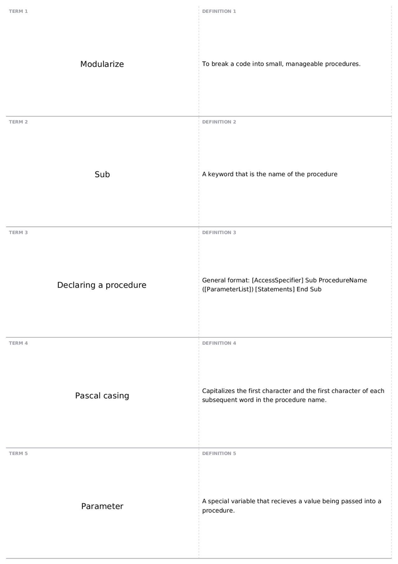 Chapter 6 terms | CS 112 - Introduction to Problem Solving and ...