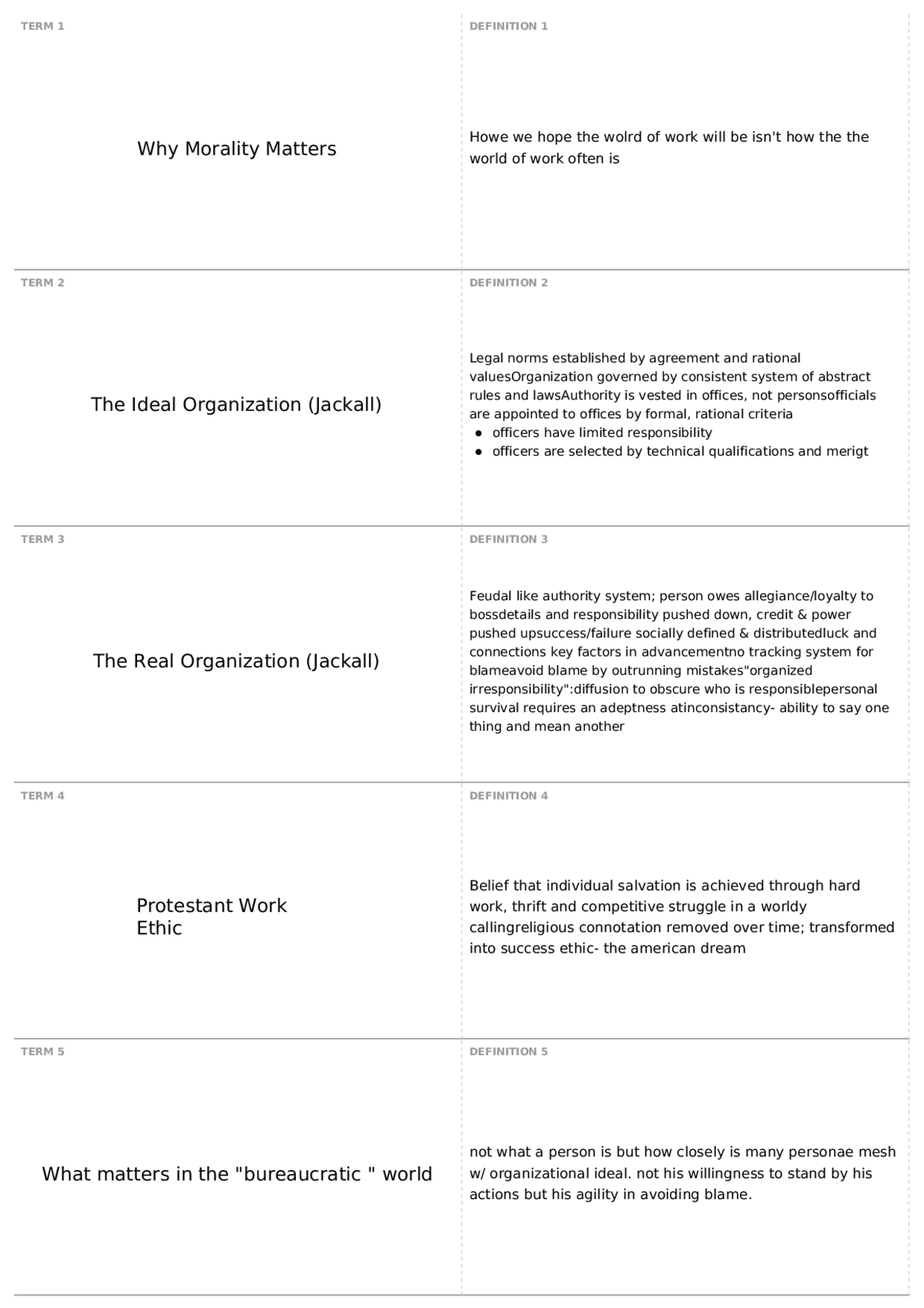 Moral Mazes MO 300 Behavior Theory Mgt Docsity