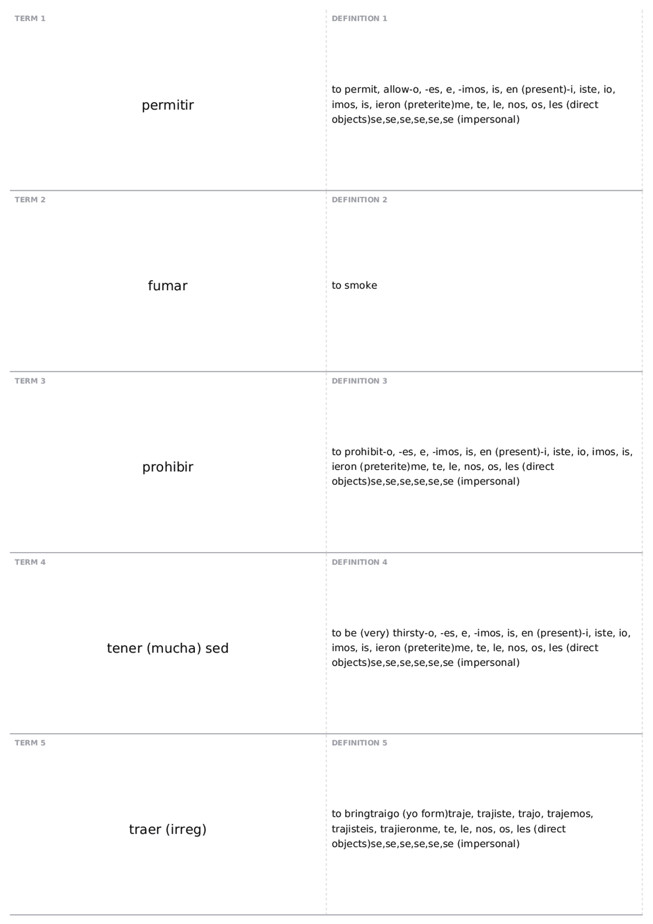 Spanish Verbs and Their Definitions: A List with Examples from 'Sol y ...