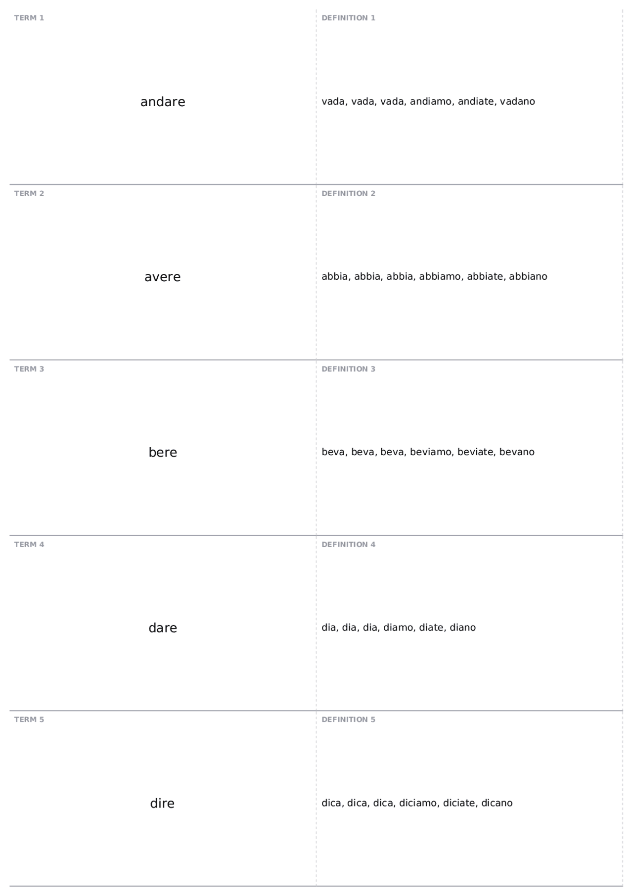 Italian Conjunctions List.pdf Irregular Conjunctive | ITALIAN 102 - Elementary - Docsity