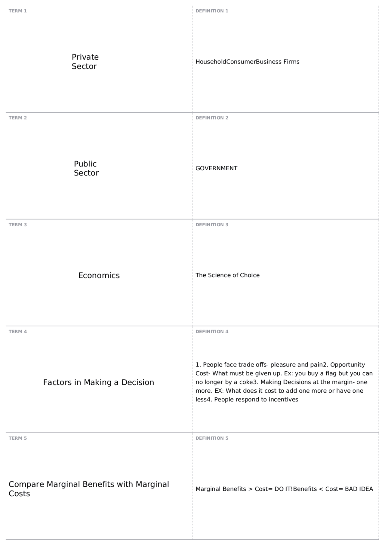Exam One, part 2 | EC 201 - Introduction to Microeconomics - Docsity