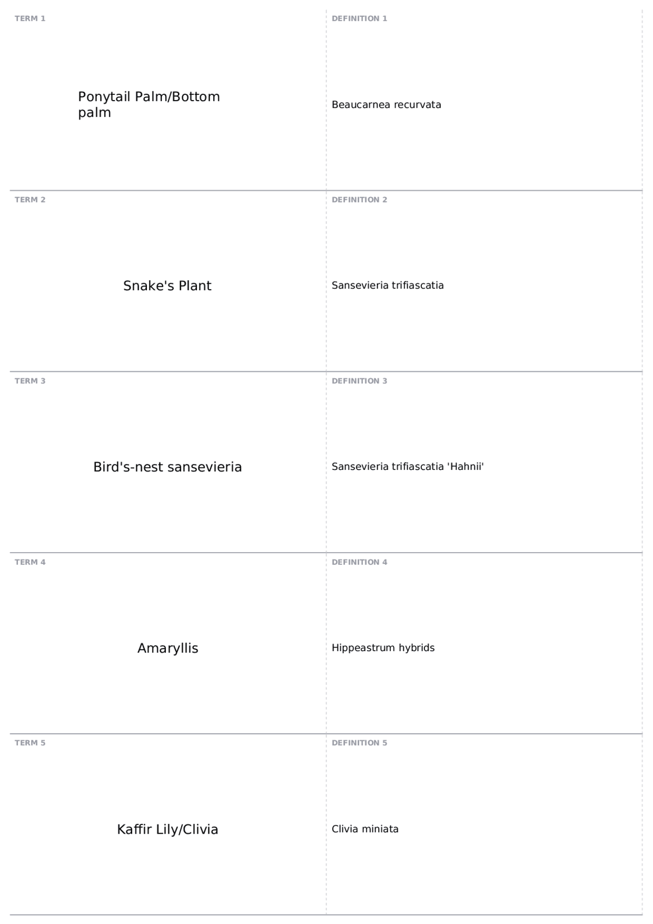 ID Plant Quiz 2. Names/Scientific Names HORT 2144 Indoor Plants