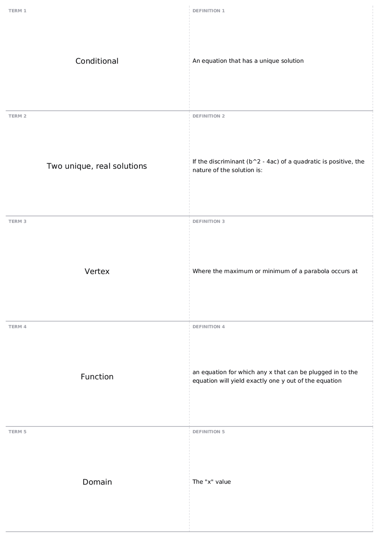 Final Multiple Choice Review | MATH 101 - Algebra - Docsity