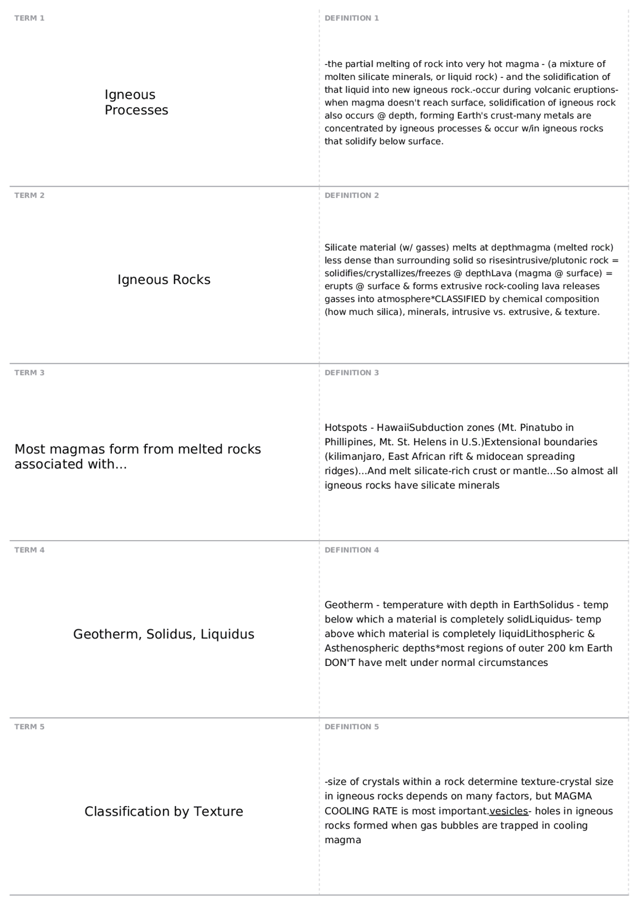 Chapter 4: Igneous Rocks | EAES 111 - Earth, Energy, and the Environment |  Quizzes Environmental Science - Docsity