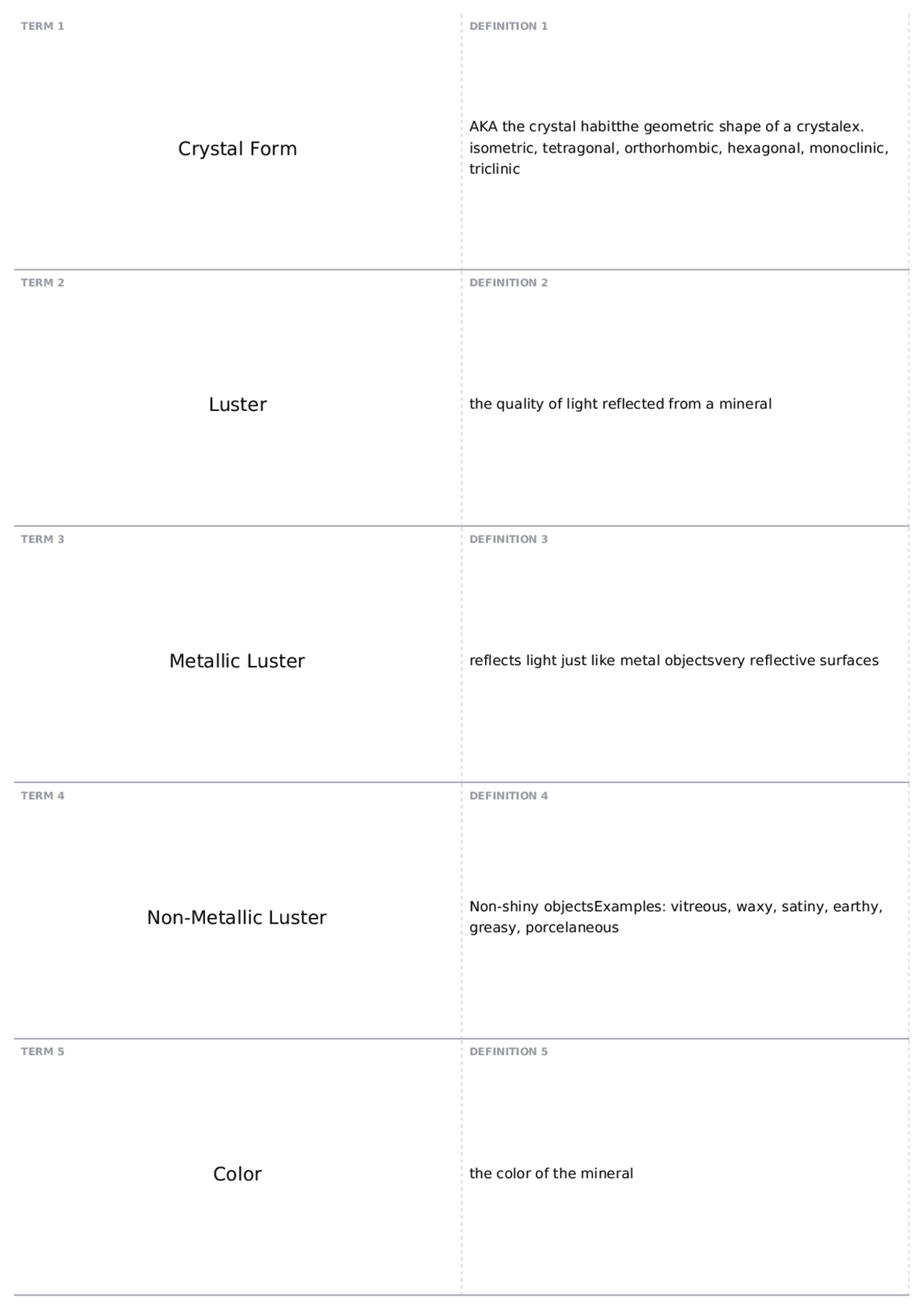 Lab Midterm Vocab | GEOS 2104 - Elements of Geology - Docsity