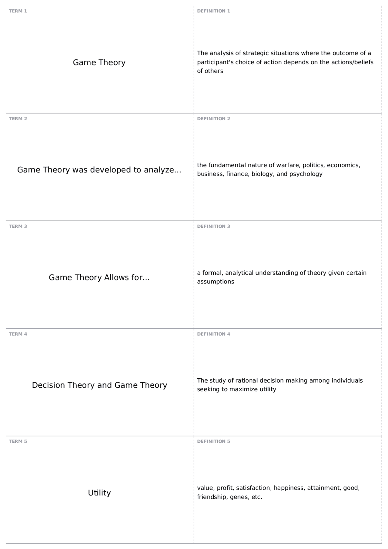 Test 1 Game Theory PSY 235 Social Psychology Docsity