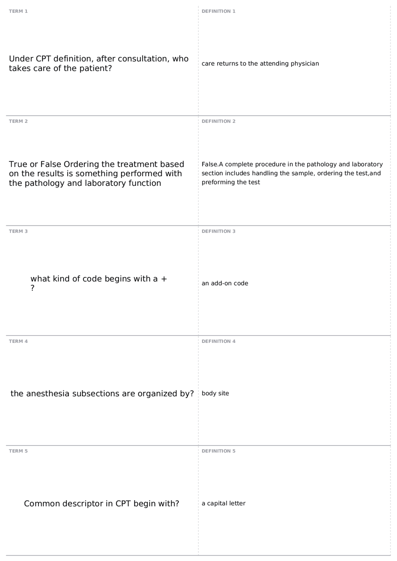 Easy Coding Questions For Hcpcs Coding CPT/HCPCS Coding | MED - Insurance Billing & Coding - Docsity