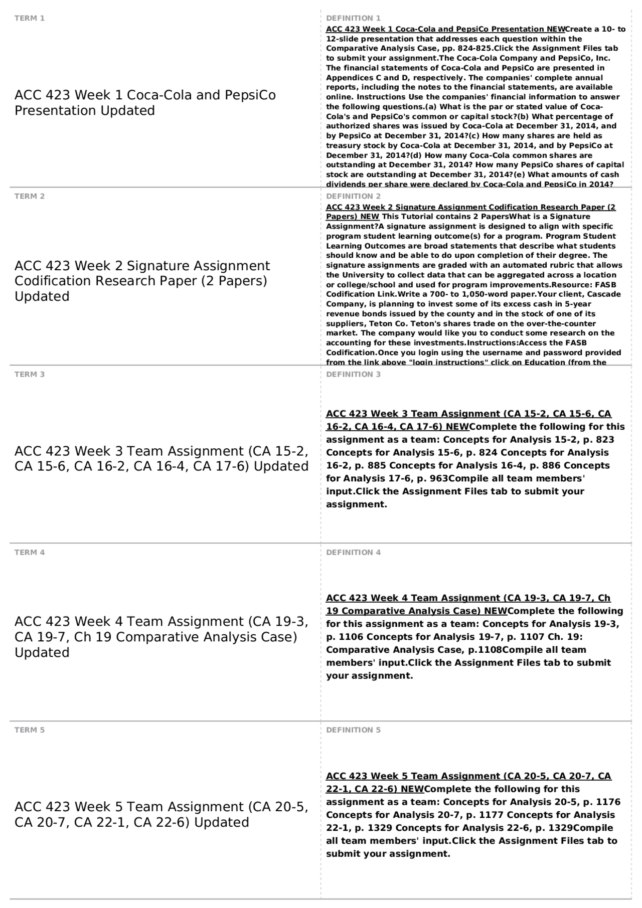 ACC 423, part 1 | EDUC - Educational Linguistics - Docsity
