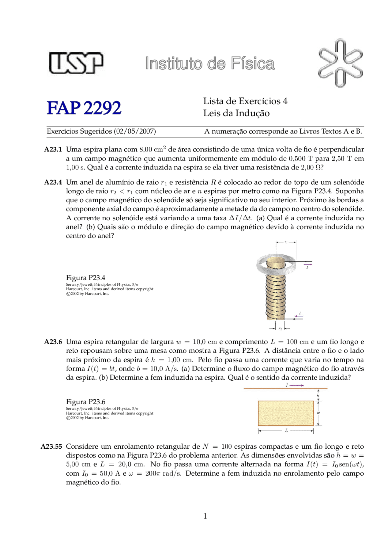 Lista De Exericios De Leis Da Inducao Lista De Exercicios De Fisica Iii Sobre Leis Docsity