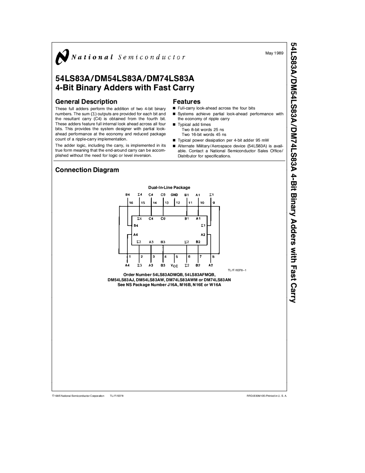 Ol83a Program Eletrônica Digital - lab IV - datasheet 74ls83 - - - - - - - - - Docsity