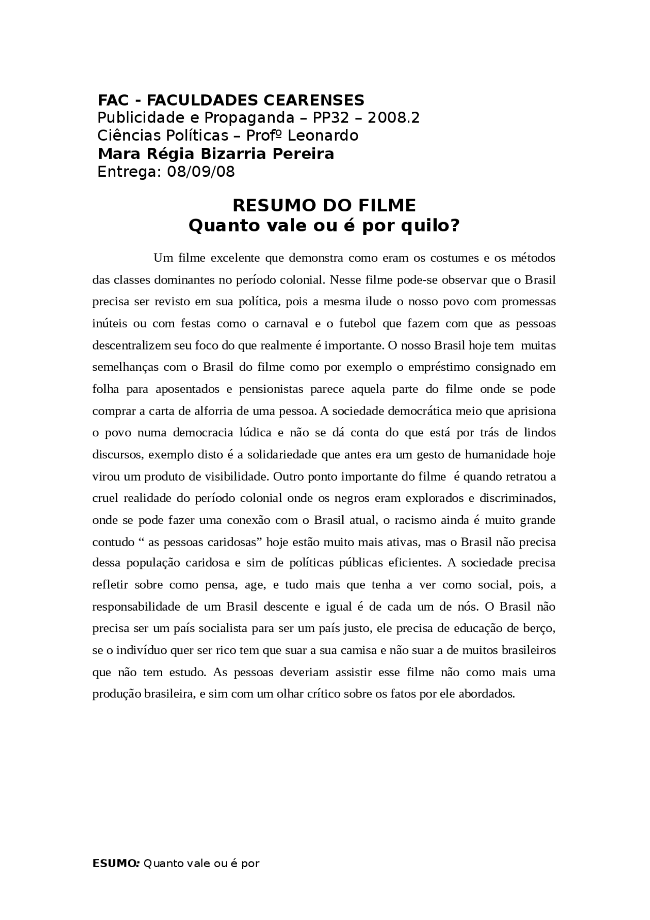 Resenha Sobre Um Filme - BINKEDU