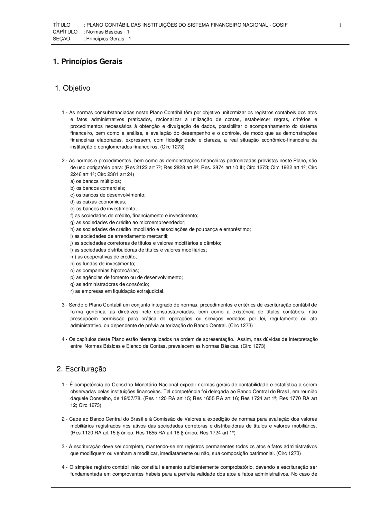 Normas básicas do cosif - - - - - - - - - Docsity