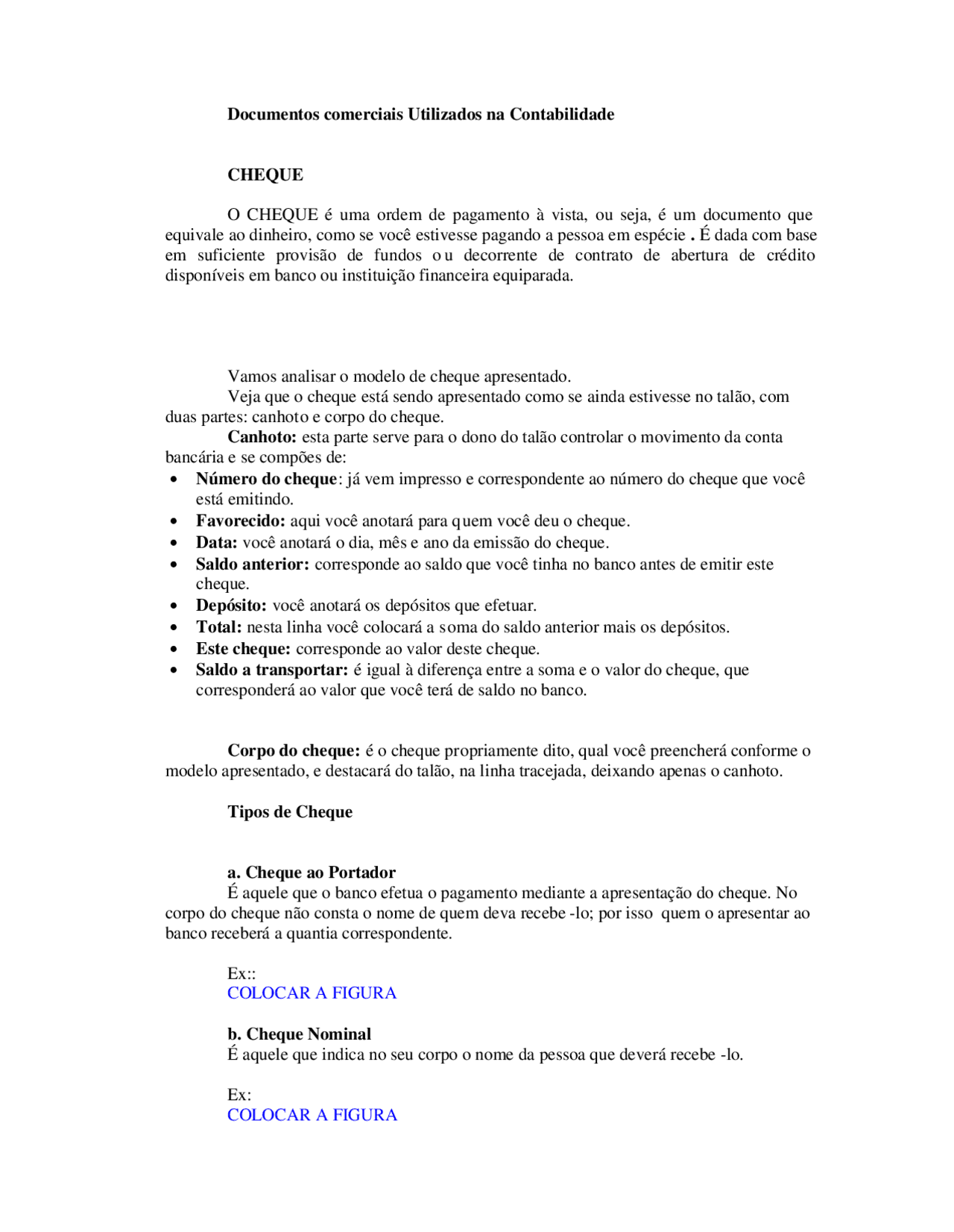 Documentos Comerciais Utilizados na Contabilidade - Documentos ...