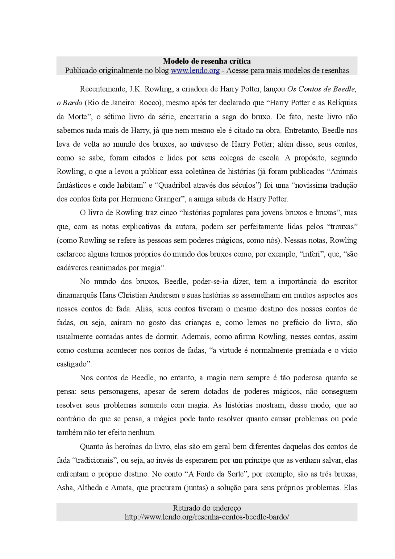 Exemplo De Resenha Critica De Um Filme - REVOEDUCA
