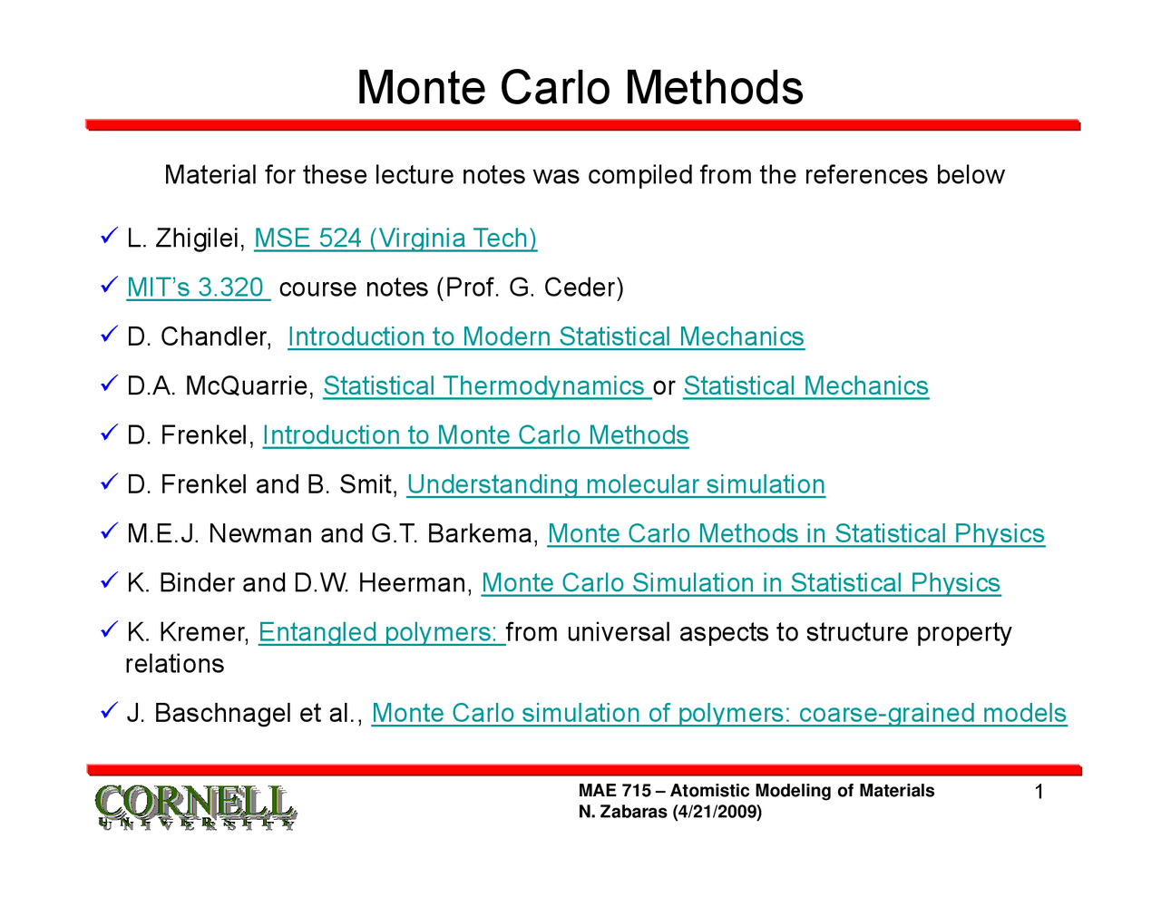 Monte Carlo Methods - Monte Carlo Methods - Docsity