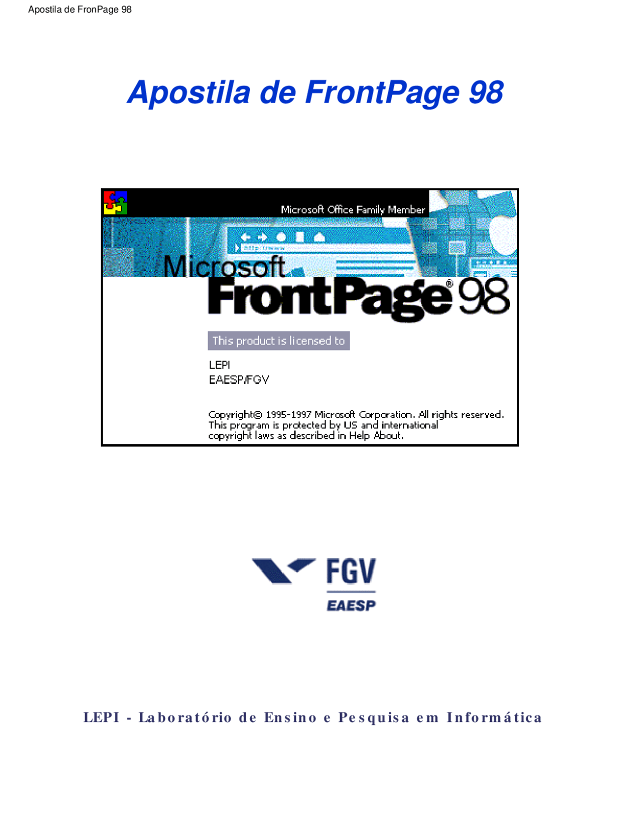 Curso de Front Page 98 - Pra quem gosta de programação este é o curso ...