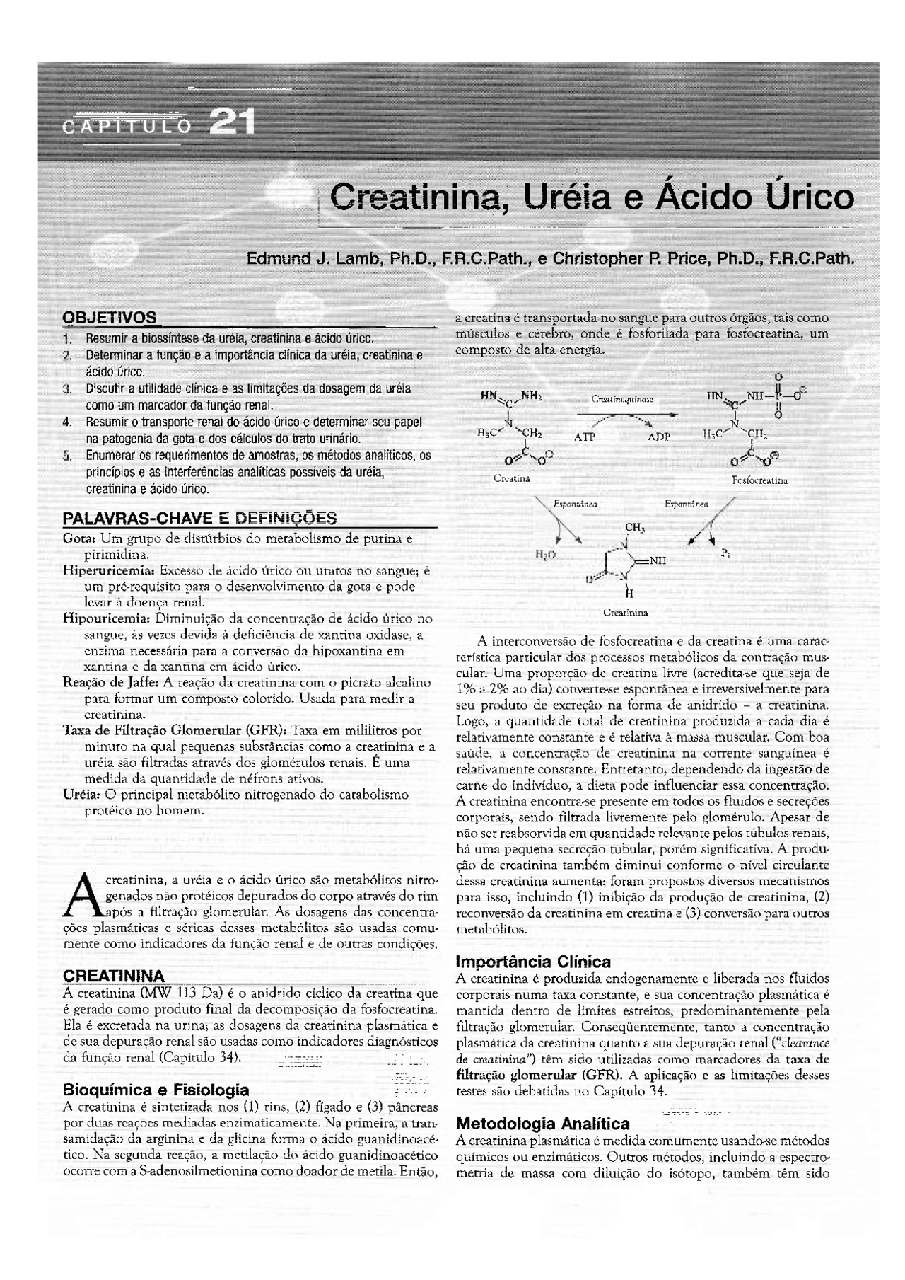 Creatinina, Uréia e Acido Úrico - Creatinina, Uréia e Acido Úrico ...
