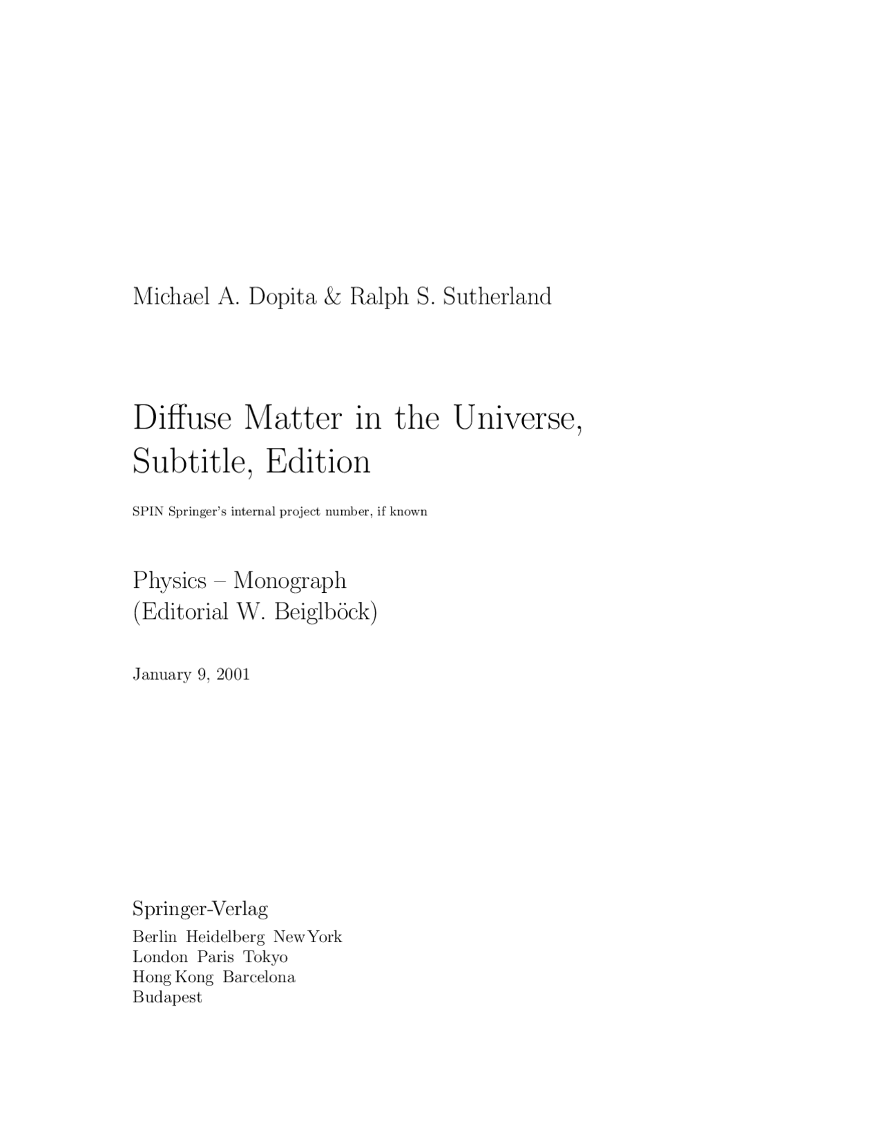 Physics Diffuse Matter In The Universe Physics Diffuse Matter In The Universe Michael Docsity